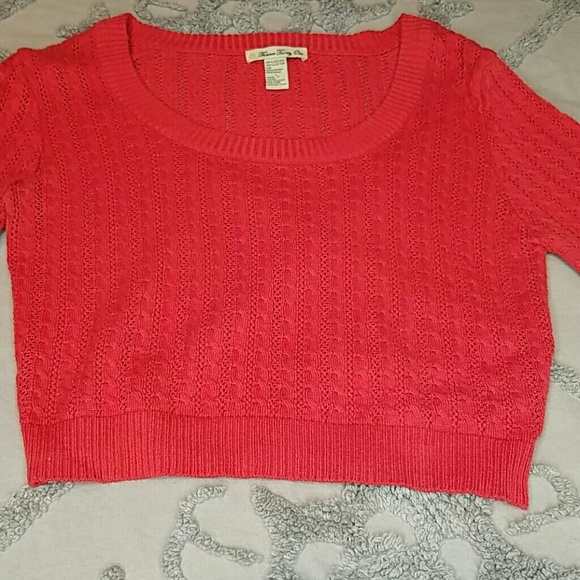 Forever 21 Red Cropped Sweater Size L - Picture 3 of 6